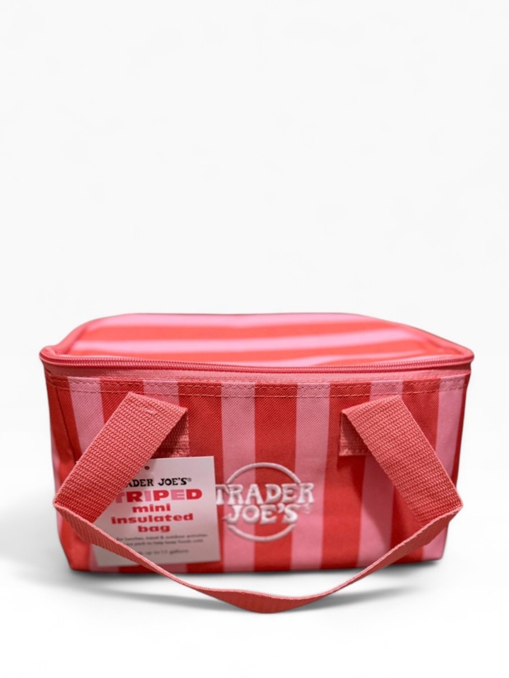 Trader Joe’s NEW Striped Mini Insulated Bag Pink and Red